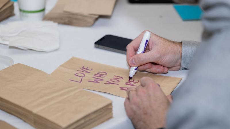 ESTO Cares Writing on Bag